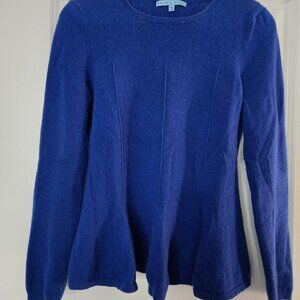 Antonio Melani Blue Cashmere Peplum Sweater